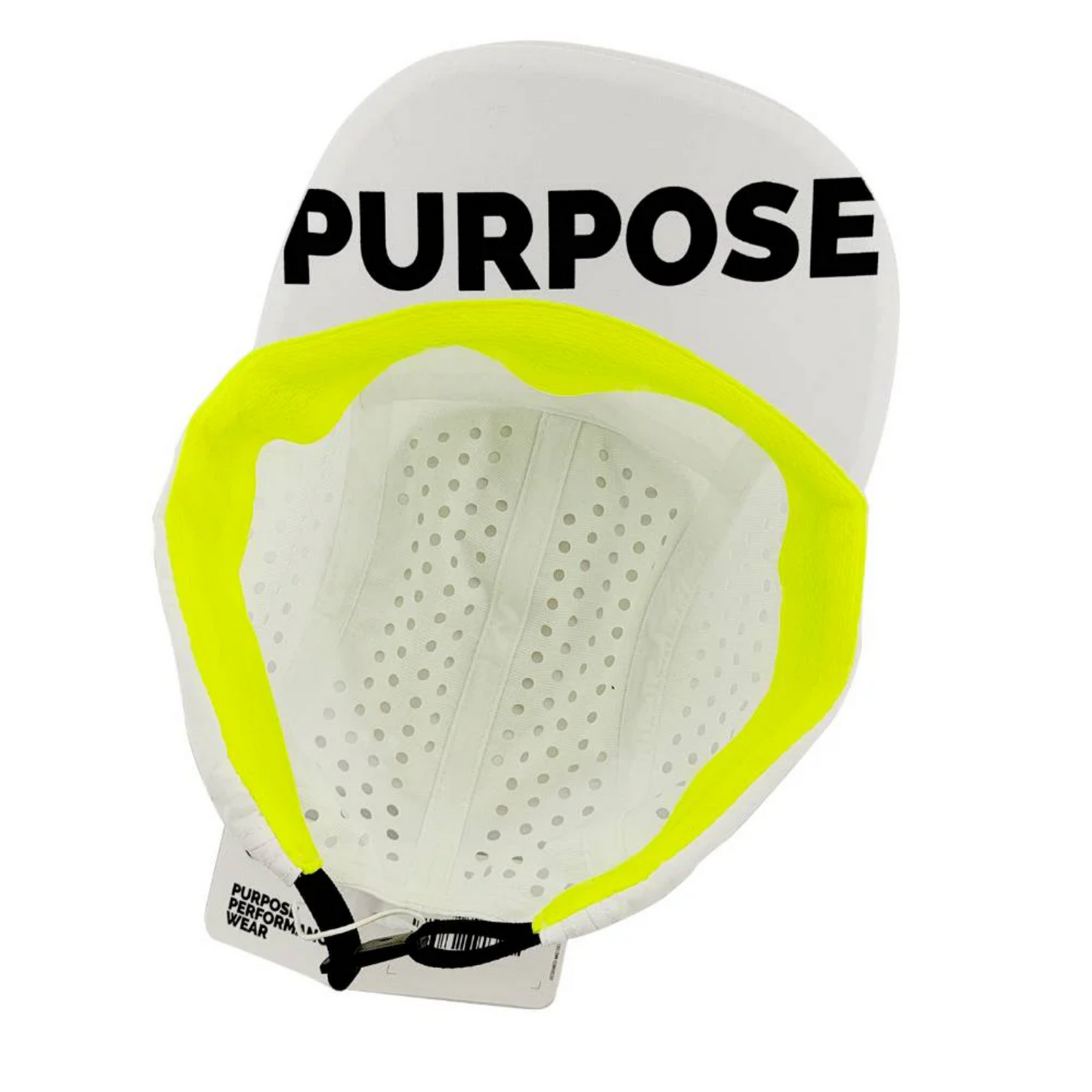 5-panel Running Cap 100% Recycled - White+Yellow