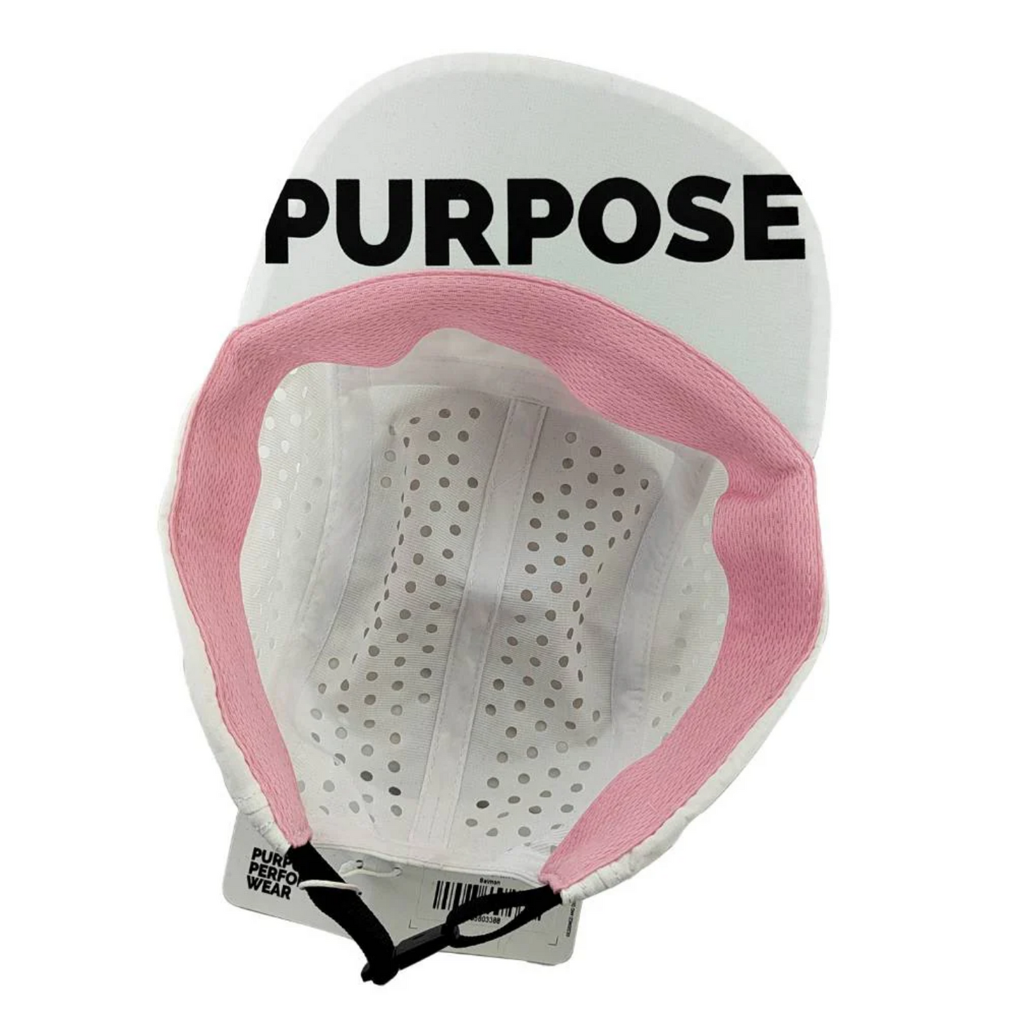 5-panel Running Cap 100% Recycled - White+Salmon-Pink