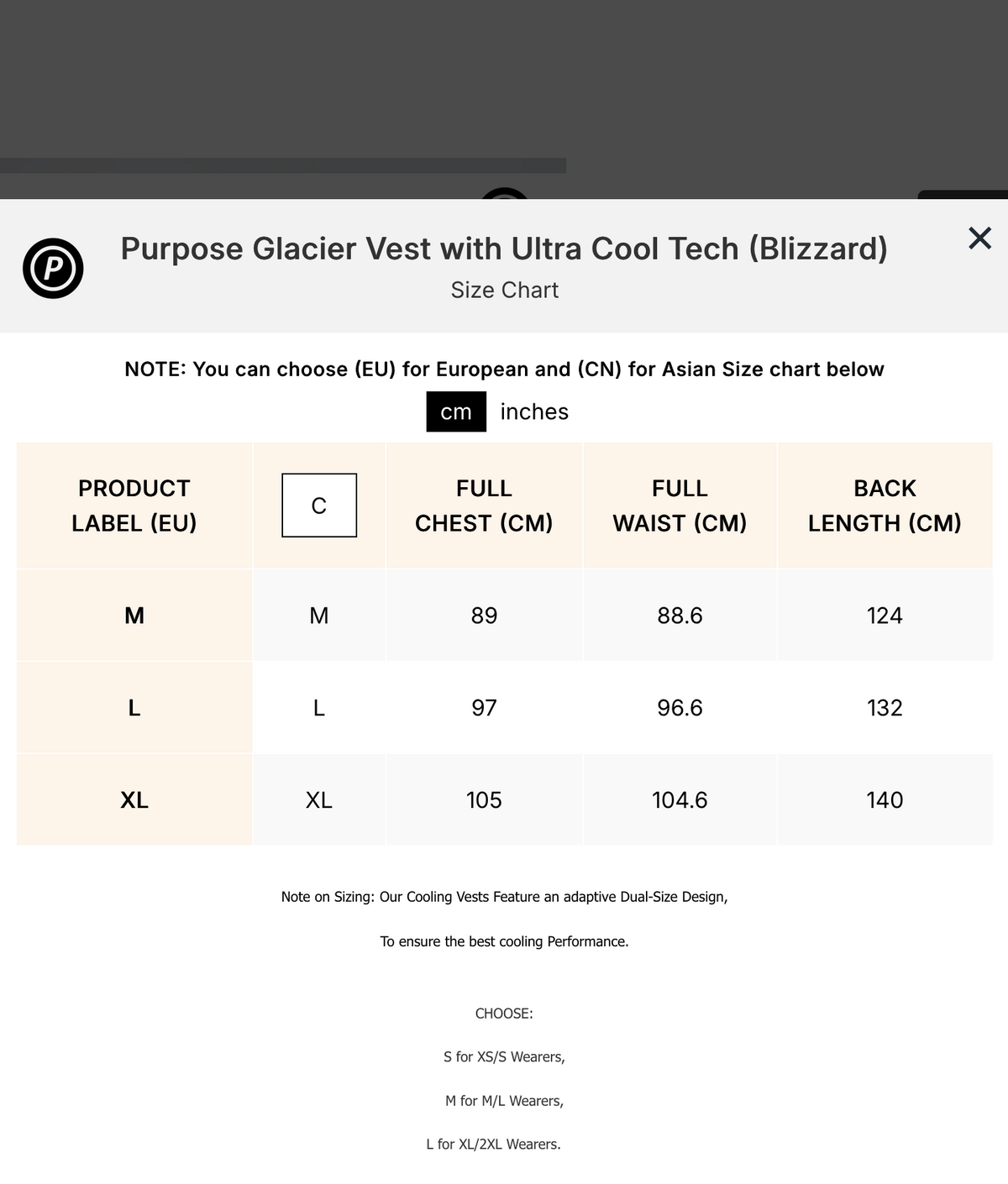 PURPOSE GLACIER Cooling Vest with Ultra Cool Tech (Blizzard)