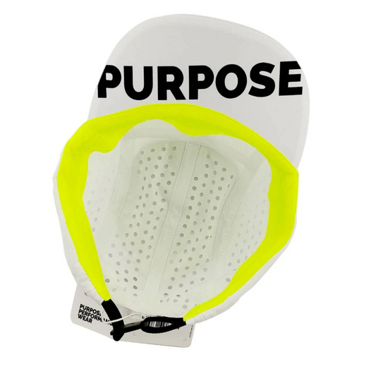 5-panel Running Cap 100% Recycled - White+Yellow